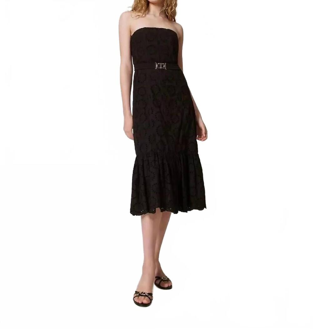 NEW TWINSET belle strapless dress in noir